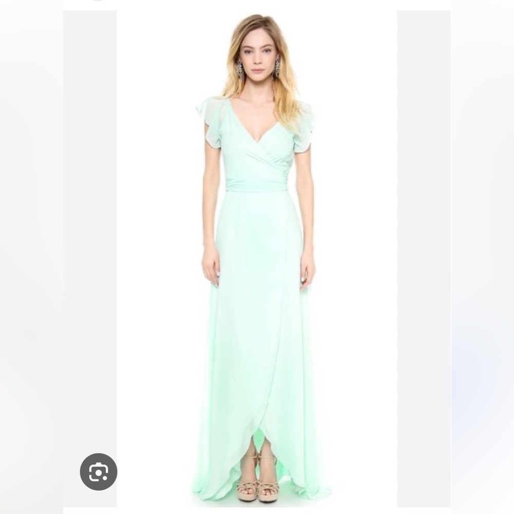 Joanna August Icy Blue Ruffle Wrap Dress